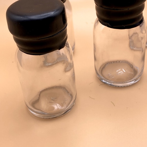 Small Glass Jars with Wax Caps, 5 Jars in this Lot - Picture 1 of 7